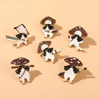 alloy cartoon mushroom chivalrous series brooch badge cartoon enamel pin crossing pin gifts for friends jewelry wholesale