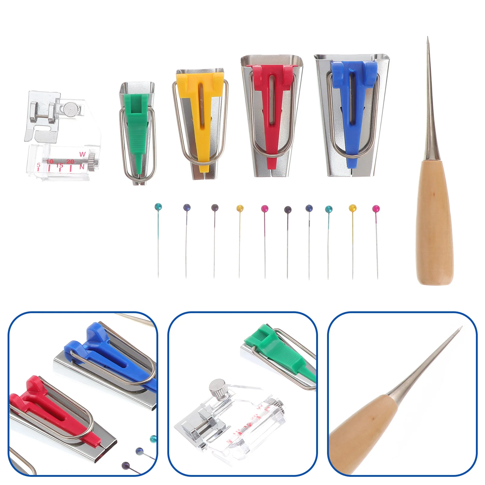 

Bias Sewing Tape Makerclips Binding Fabric Binder Handle Toolmachine Ball Clip Quilting Adjustablequilt Glassscratch Making