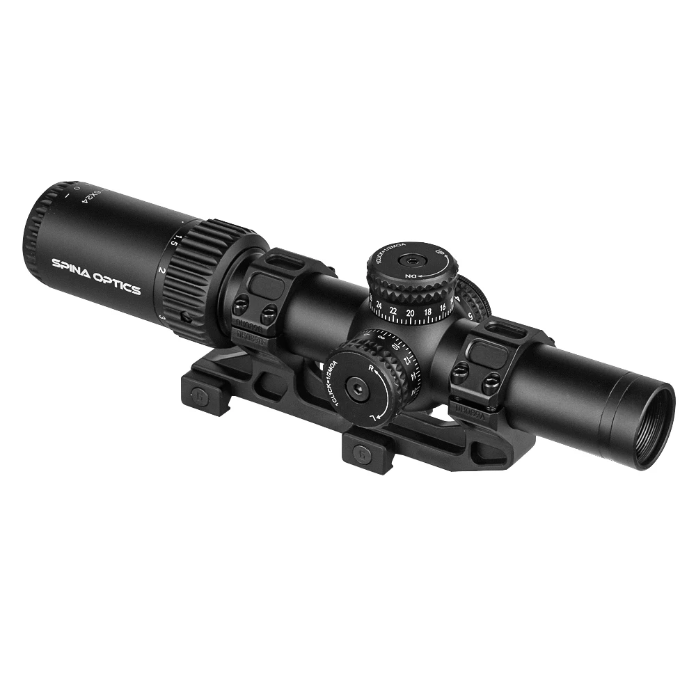 

SPINA OPTICS 1-6X24 IR Compact Scope Long Eye Relief scopes Illuminated R light Etched Glass Reticle Lock Reset Hunting Sight