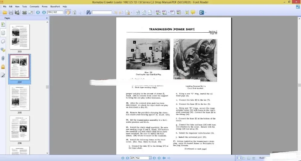 Руководство по магазине гусеничного погрузчика Komatsu (ALL)