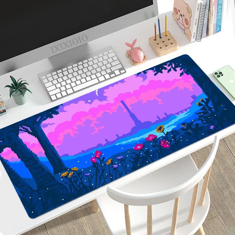 

Mouse Pad Gaming Pixel Scenery Art XL Mousepad XXL Playmat Carpet Natural Rubber Non-Slip Office Gaming laptop Table Mat