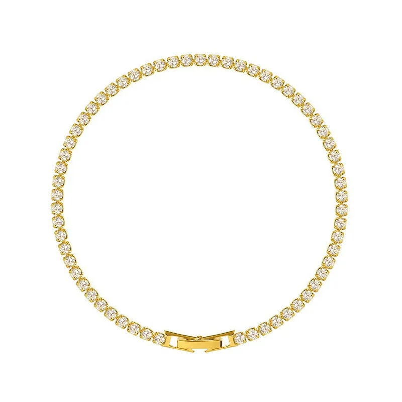 

Full Sky Star Set Zircon Necklace Neck Chain Women's Net Red Simple Temperament Personality Short Clavicle Chain Bracelet