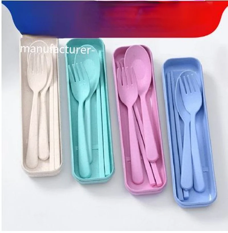 Экологически чистые товары набор посуды многоразовые столовые приборы твердая