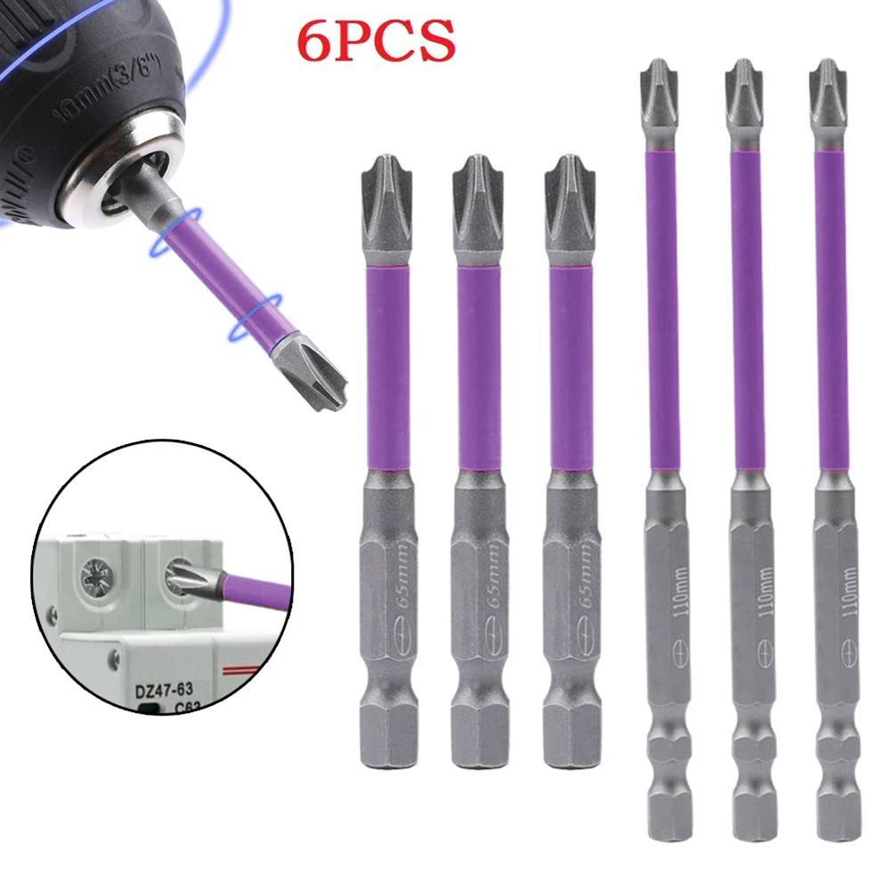 

6PC 65/110mm Magnetic Special Slotted Cross Screwdriver Bit For Electrician FPH2 Multi-Function Precision Screwdriver Set