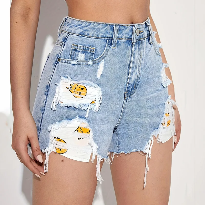 

High Waisted Trimmings Denim Shorts Fshion Womens Summer Thin 2023 New White Ruffled Slimming Loose A Line Hot Pants Spicy Girls