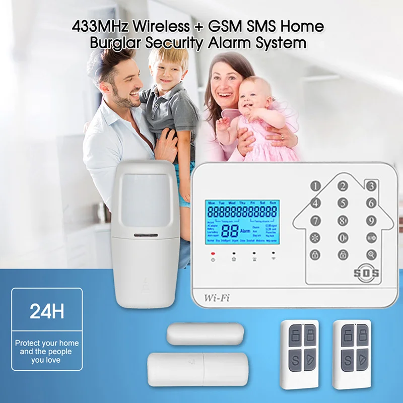 WIFI+GSM+PSTN Anti-theft Alarm 433MHz Wireless Home Burglar Securlty Alarm System Tuya Smart Timing Arm/Disarm Voice Control enlarge