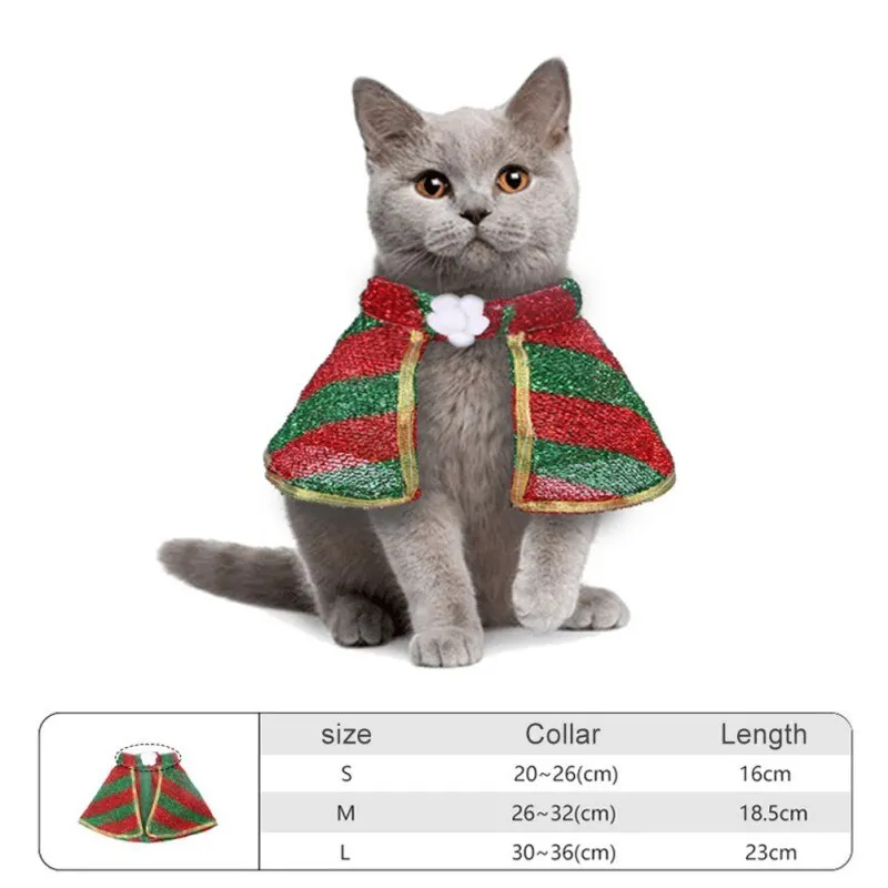 

For Funny Dog Cat Costume Christmas Cloak Dress Up Clothes For Cats New Year Suit For Small Dogs Pet Party Cosplay Props