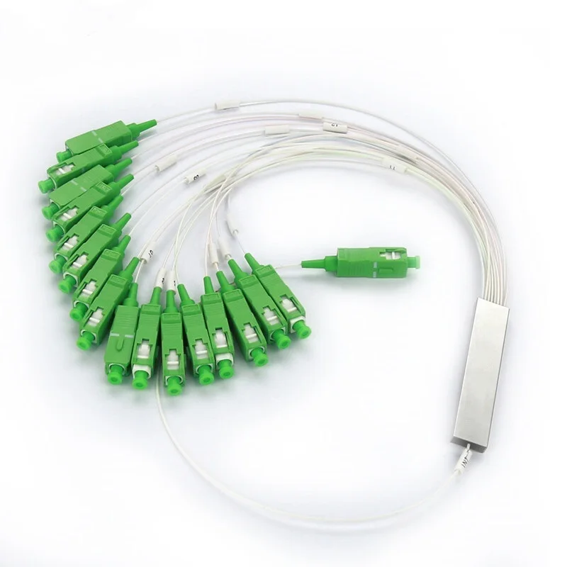 PCS/Lot 1X2 1X4 1X8 1X16 1X32 PLC SC/APC SM Single Mode 0.9mm G657A1 LSZH 1m FTTH Fiber Optic Splitter