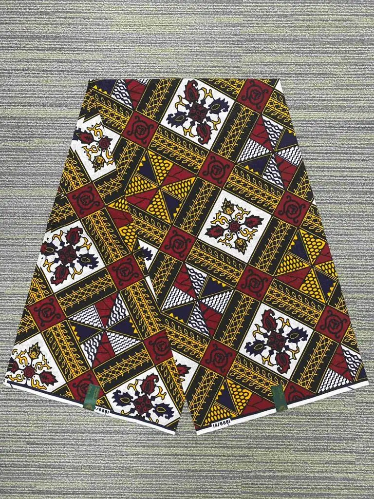 Veritable Super V Real Wax Guaranteed Wax Prints Real Dutch Hollandais Loincloth African Dress 100% Cotton Fabric 6 Yards Batik images - 6