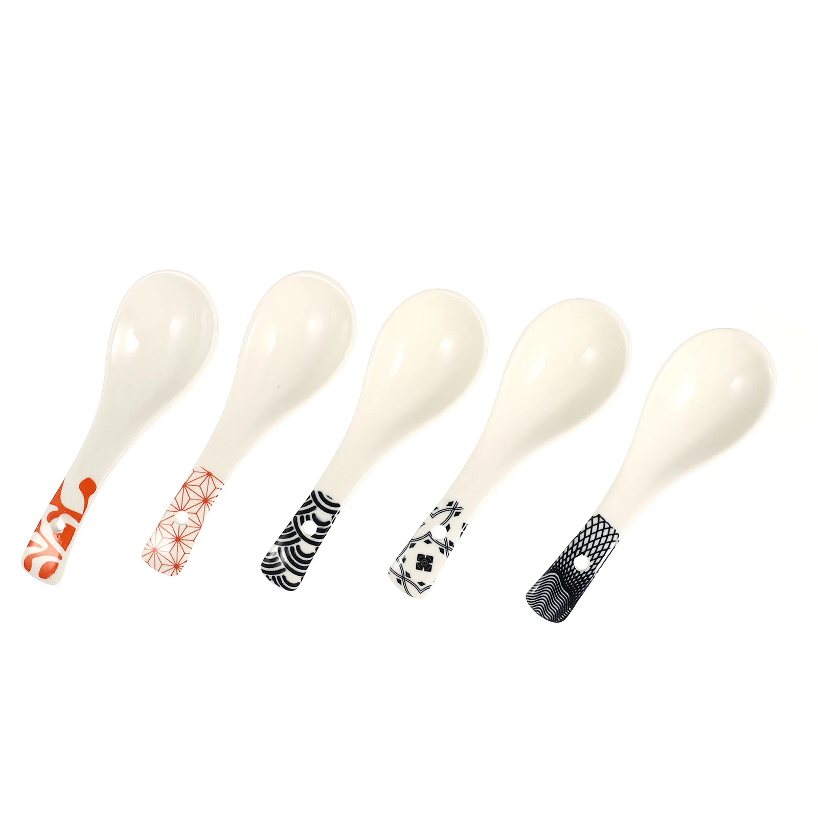 

5pcs Soup Spoons Rice Serving Spoons Kitchen Flatware Restaurant Spoons