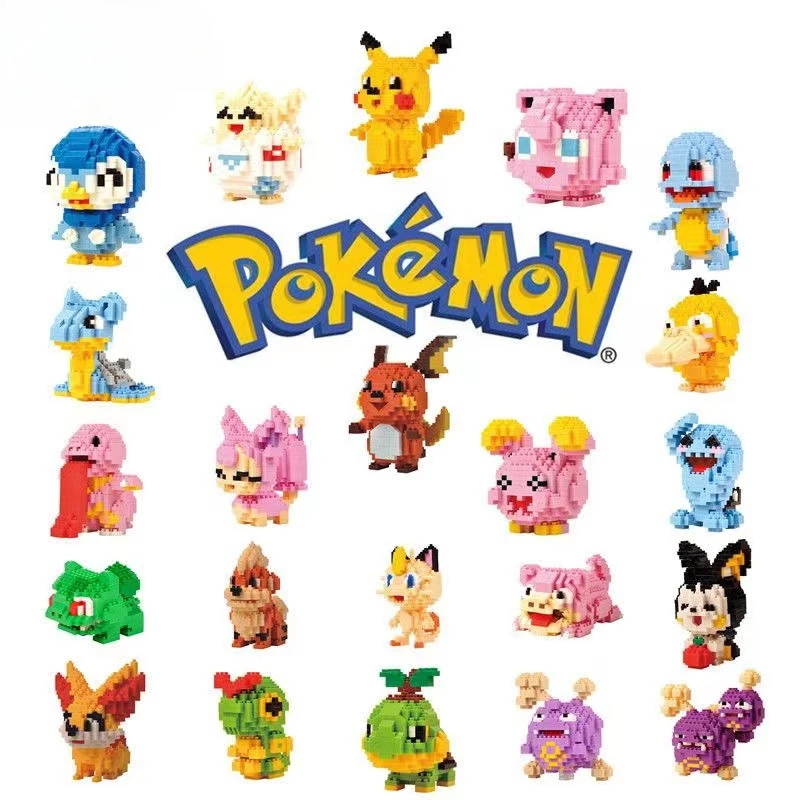 

Pokemon Blocks Small Building Blocks Cartoon Picachu Animal Mini Model Education Game Graphics Pokemon Toys Gifts for Kids