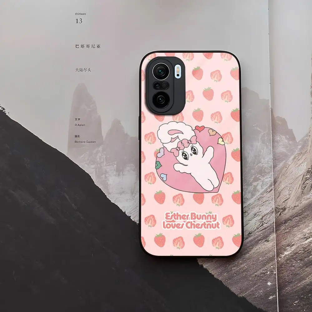 Милый чехол для телефона с рисунком кролика Esther, закаленное стекло для Xiaomi 15 14 12 Lite Pro 13 11t Lite POCO M6 M5 X6 X5 X3 F5 F6 Pr (art.: 3920d2ac7a032) - 3920d2ac7a032