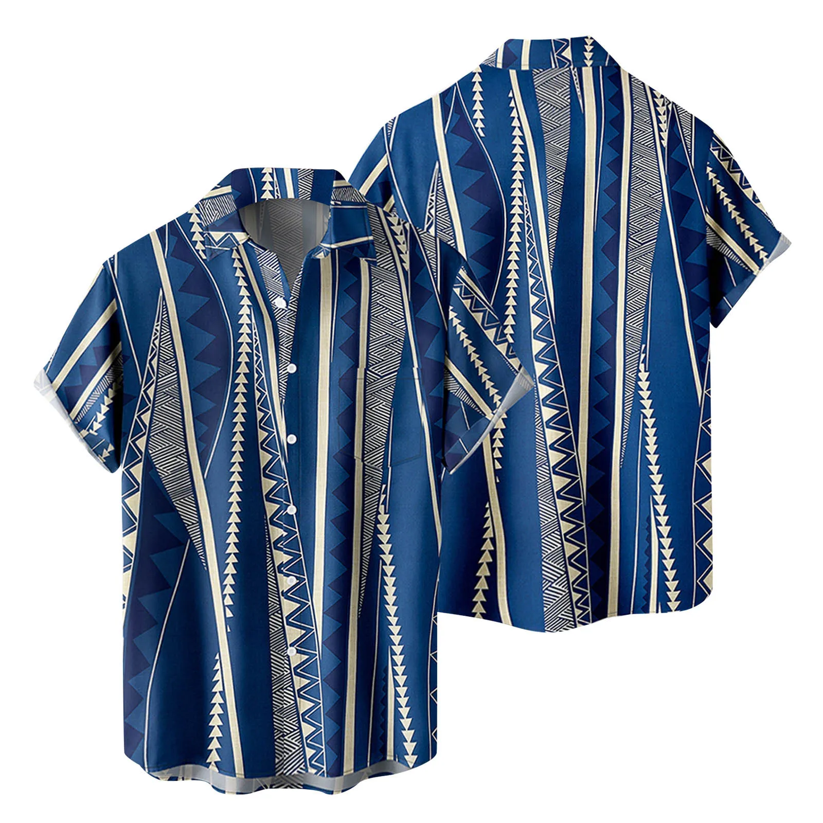 

Mens Fashion And Leisure 3D Digital Printing Buckle Lapel Short Sleeve Shirt Top Shirt Long Sleeve Men