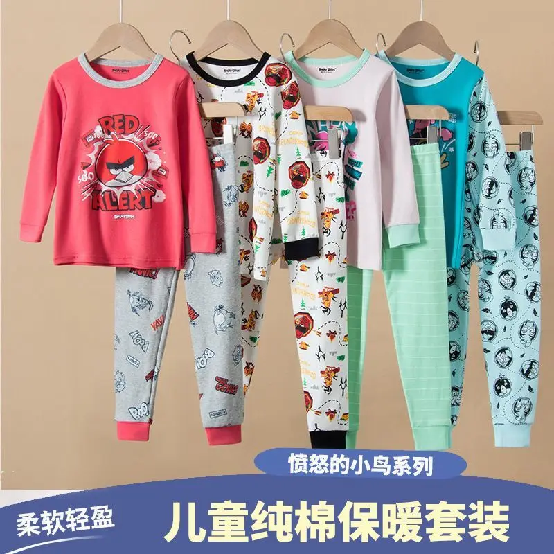 

Angry Birds peripheral animation cute children pure cotton underwear set children's fun autumn clothes warm home casual pajamas