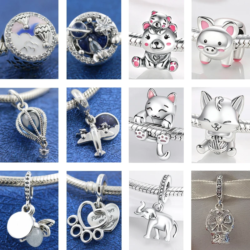 

Hot Sale 925 Sterling Silver Beads Snowflake Dangle Animal Charms Fit Original Pandora Bracelets Women DIY Making Jewelry Gift