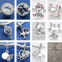hot sale 925 sterling silver beads snowflake dangle animal charms fit original pandora bracelets women diy making jewelry gift