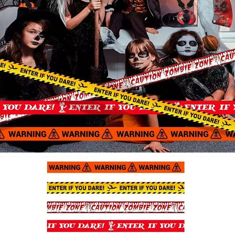 6 м9 м лента с предупреждающими знаками на Хэллоуин реквизит линия предупреждения