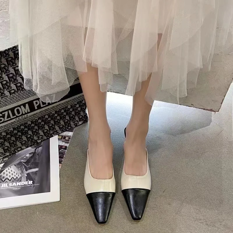 

High heels women's 2021 new spring and summer stiletto heels pointed toe ins Baotou half slippers fashionable outer wear