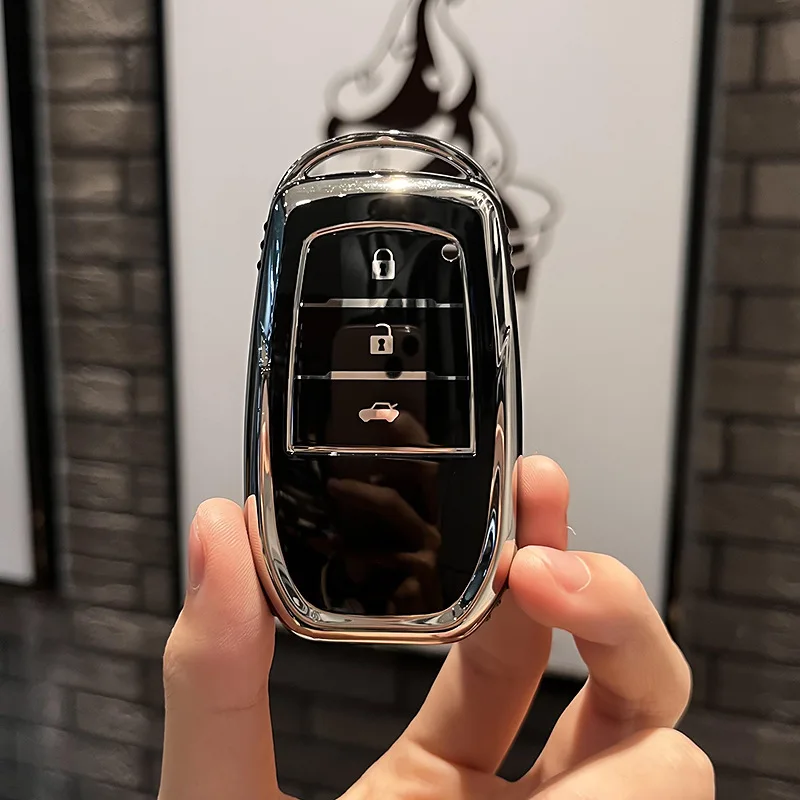 

Для Toyota Yaris Cross Hilux Innova Fortuner Camry Land Cruiser 200 300 Prado Crown TLK 200 2/3 кнопки чехол для автомобильного ключа из ТПУ