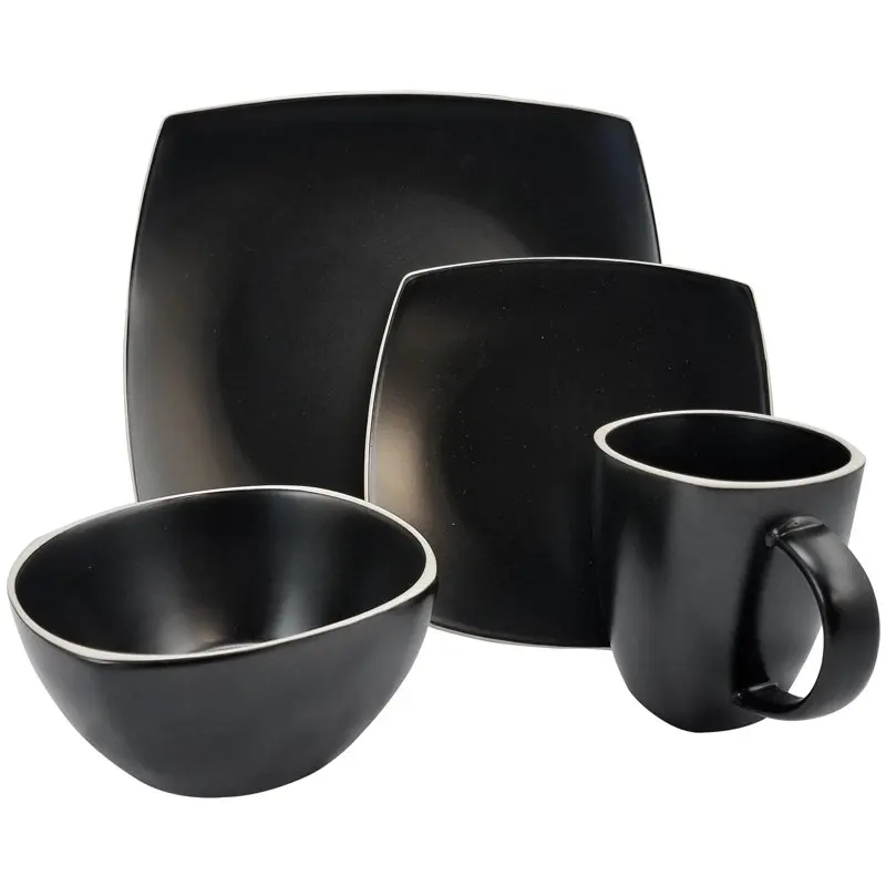 

Matte 16-Piece Dinnerware Set, Black