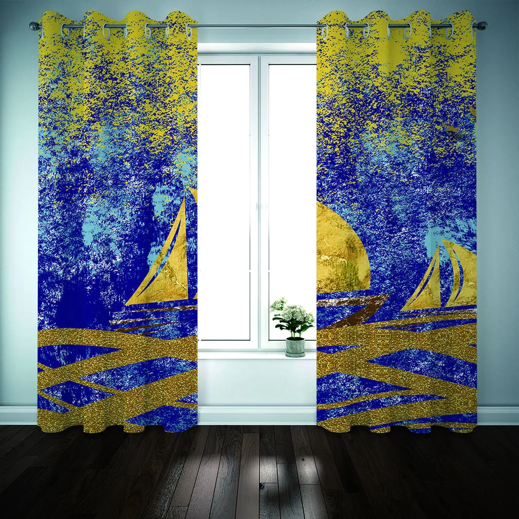 Индивидуальные шторы для спальни скандинавские абстрактные парусные лодки