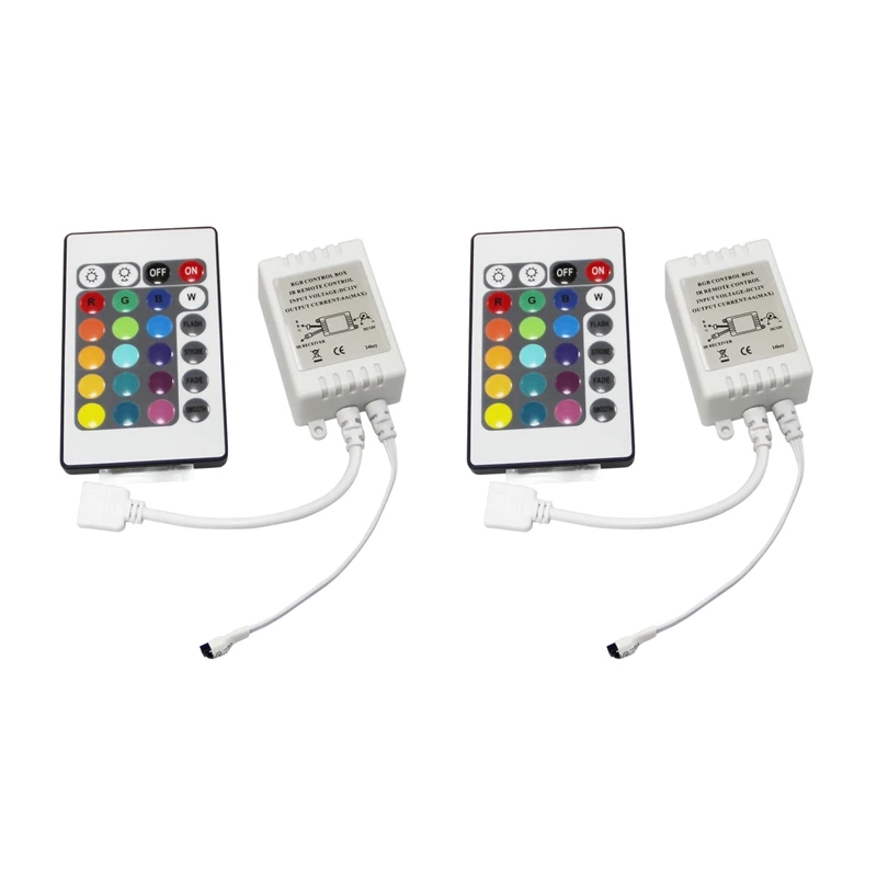 

Hot 2X LED RGB Controller Control IR FB 24 Keys White 12V