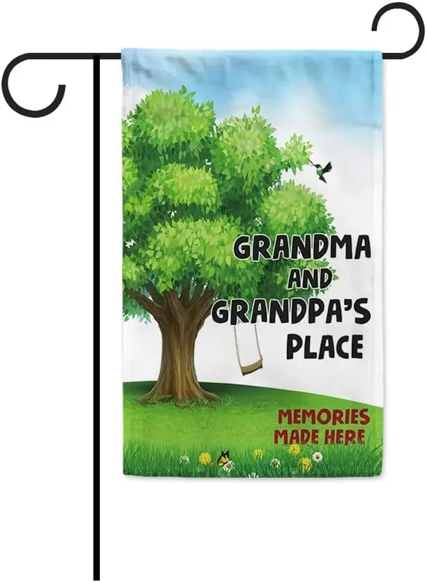 Садовый флаг ко Дню памяти бабушка и дедушка место с принтом обеих сторон
