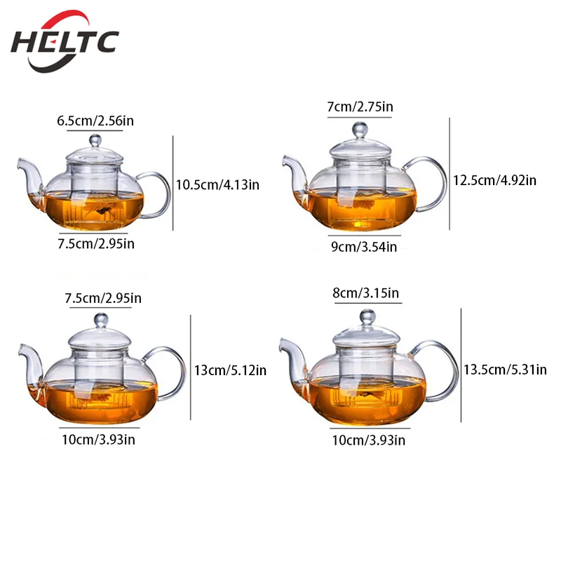 Термостойкий стеклянный чайник с заварочником чайный лист травяной кофейник