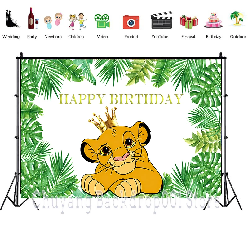Cena Disney Simba Król Lew Niestandardowe Tło Las Dzieci Urodziny Zdjęcie Z Imprezy Tło Zachód Słońca Baner Prysznicowy Dla Dziecka Plakat Kreskówka
