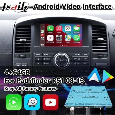Мультимедийный Автомобильный видеоинтерфейс Lsailt Android для Nissan Pathfinder R51 Navara D40 2008-2013