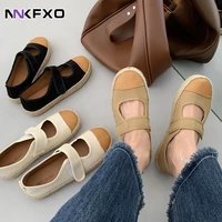 Women Fisherman Shoes Leather Round Toe Flats Espadrille Slip On Loafers for Women Handmade vc4321