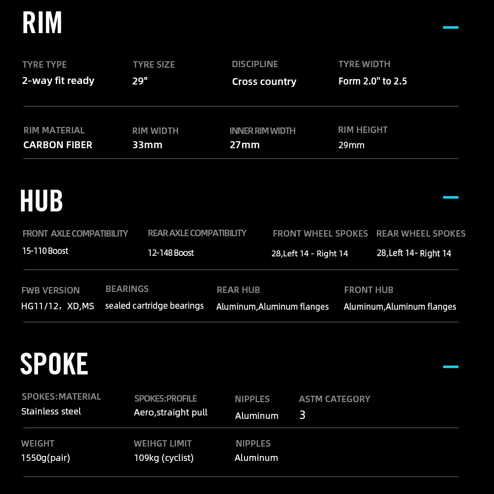Карбоновые колеса для горного велосипеда RYET 29er XD HG MS 12S колесные диски с усилением
