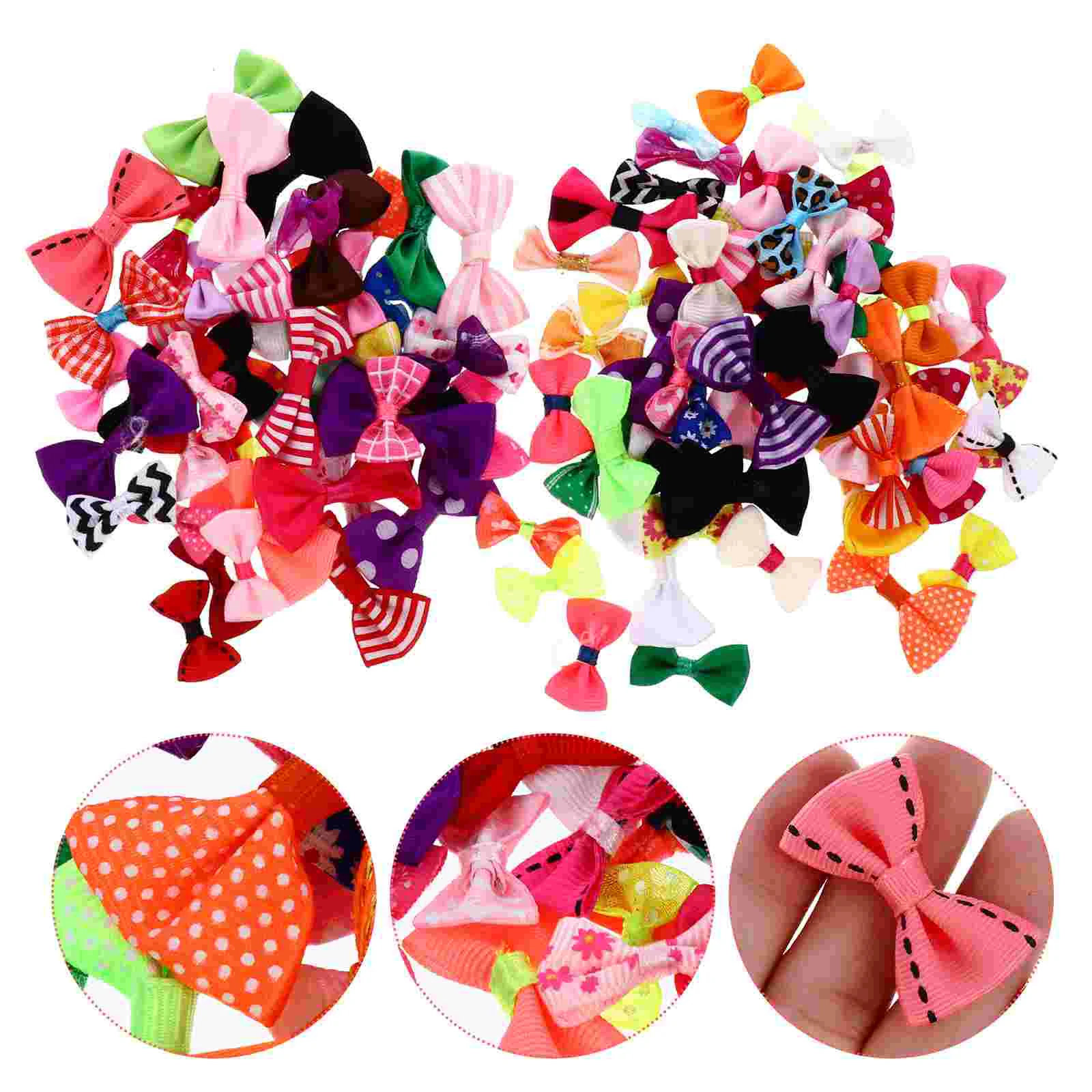 

100 Pcs Craft Supplies Bows Wreaths Festival Decorate Garland Ribbon Christmas Tree DIY Accessory Creative