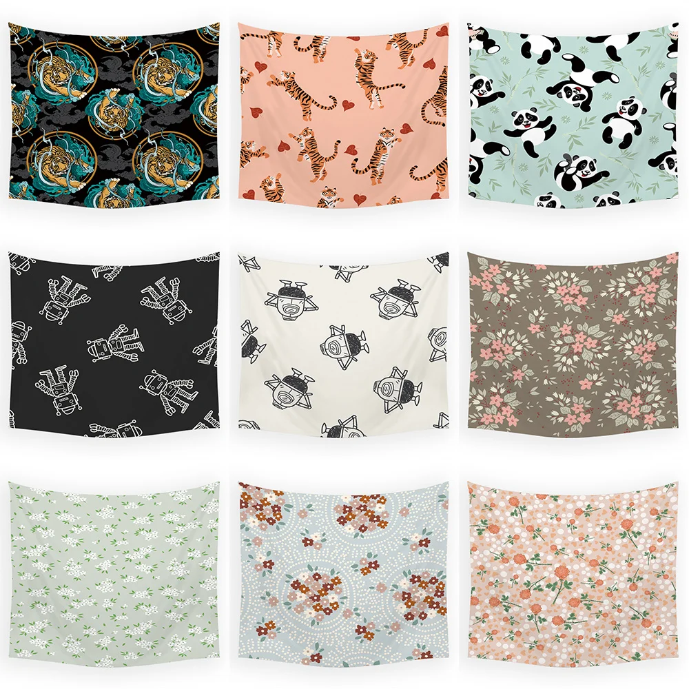 

Настраиваемая Мандала искусственная настенная подвесная панда робот цветок джунгли искусственное животное