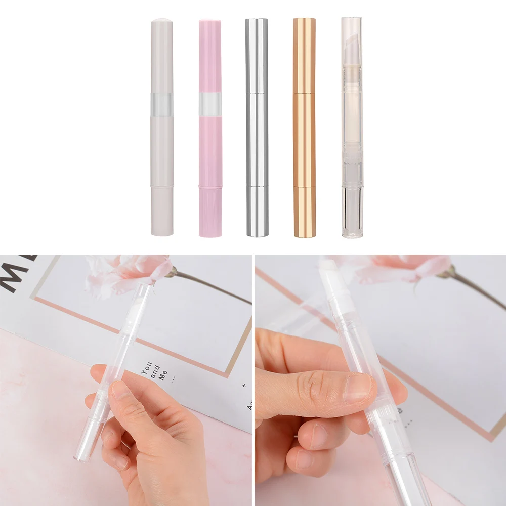 

3ml Plastic Container Metal Cosmetic Refillable Applicators Cuticle Twist Brush Lip Gloss Tube Cosmetic Packaging Container