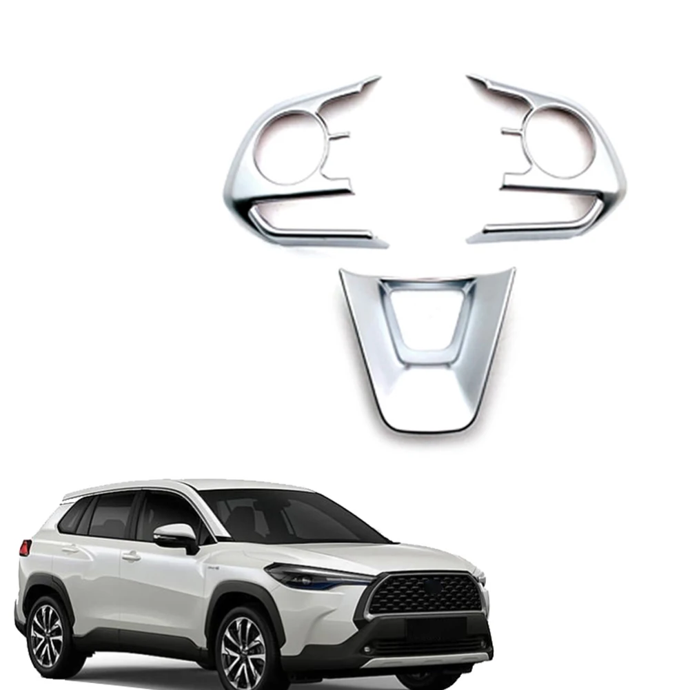 

3 шт. для Toyota Corolla 2020 года, рамка рулевого колеса, накладка, украшение, аксессуары для стайлинга автомобиля, наклейка