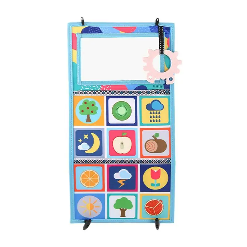 

Cloth Books Interactive Sensory Book With Soft Teething Crinkle Mirror 3-in-1 Interactive Early Educational Toys Touch And Feel