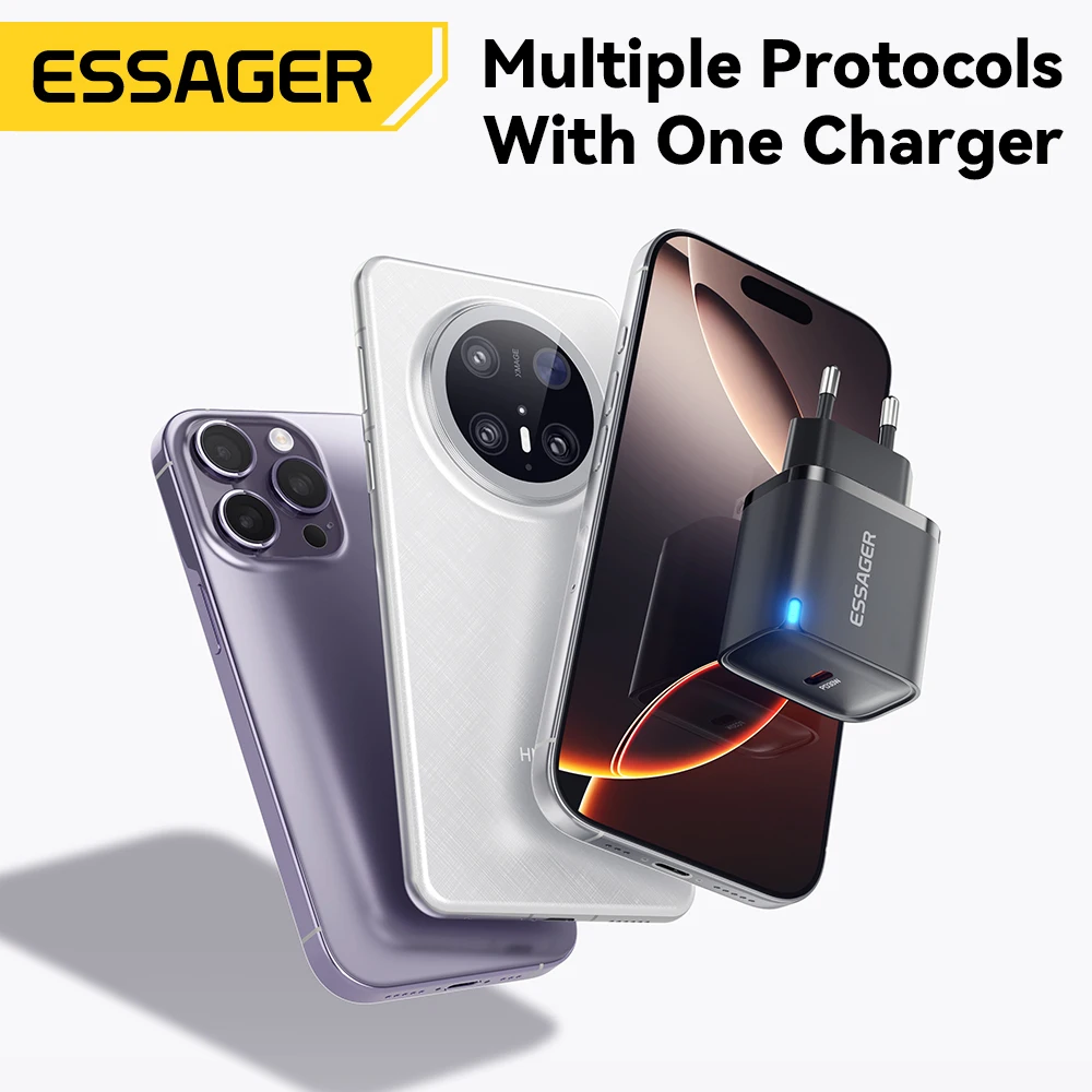 Фото Essager USB C Зарядное устройство для телефона 30 Вт Type-C Быстрое зарядное устройство QC3.0 для iPhone 16 15 14 13 12 Samsung Huawei Xiaomi Mini Travel Charger №4