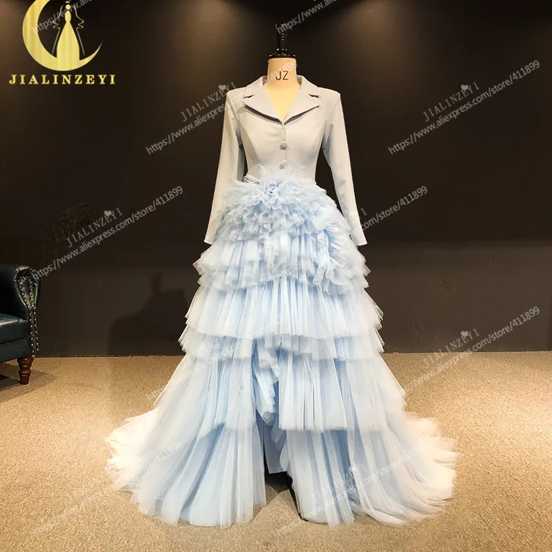 

Женское вечернее платье с V-образным вырезом, длинным рукавом и разрезом