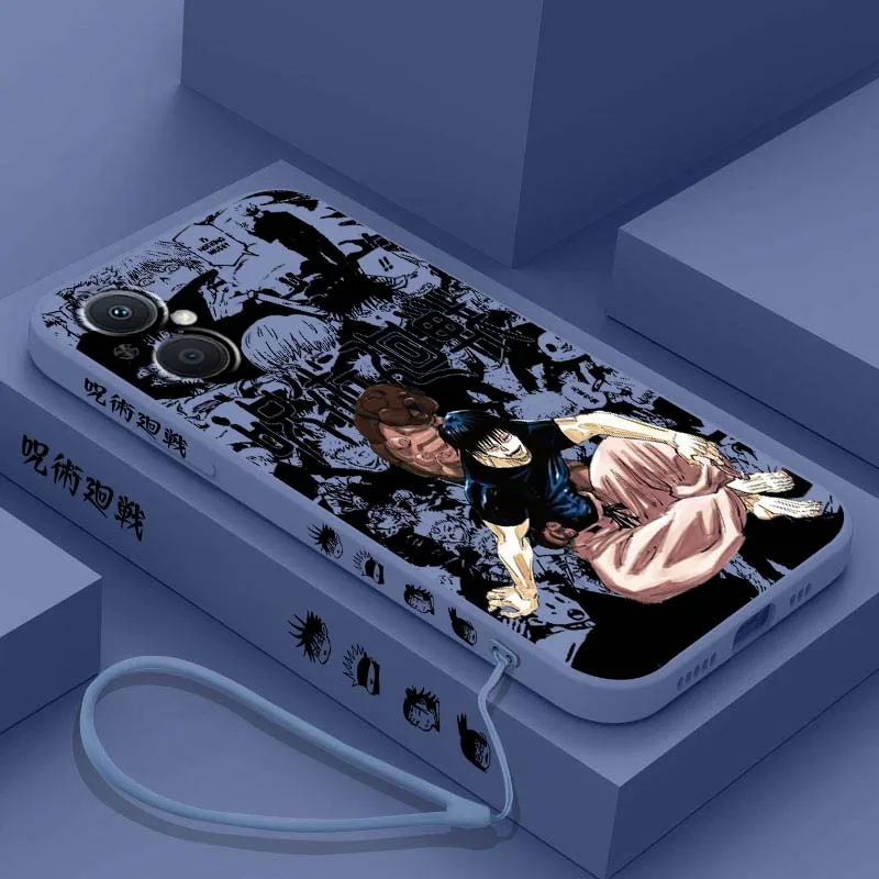 Чехол для телефона с изображением Тоджи из аниме Jujutsu Kaisen для OPPO Reno 15 13 12 10 7 6 5 A96 A78 A74 A58 A40 A6 Pro Lite, жидкий силиконовый чехол с ремешком (art.: 3920db1626bbd) - 3920db1626bbd
