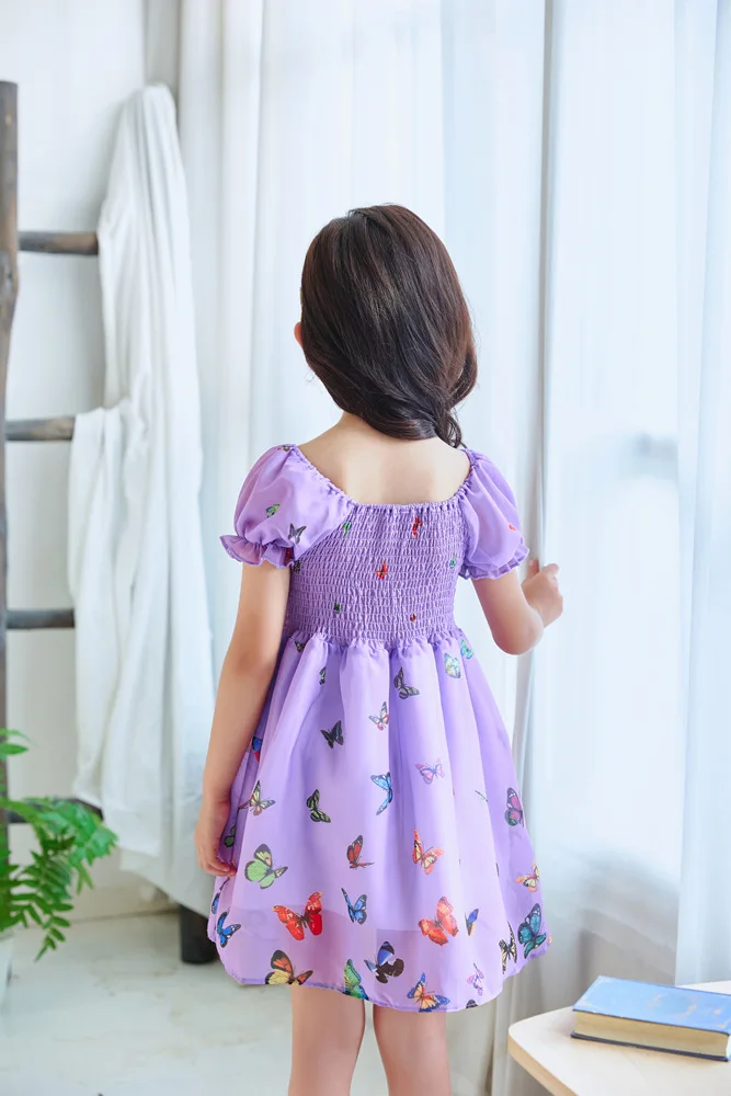 Женское платье с бабочками милое принцессы бальное Детская праздничная одежда |