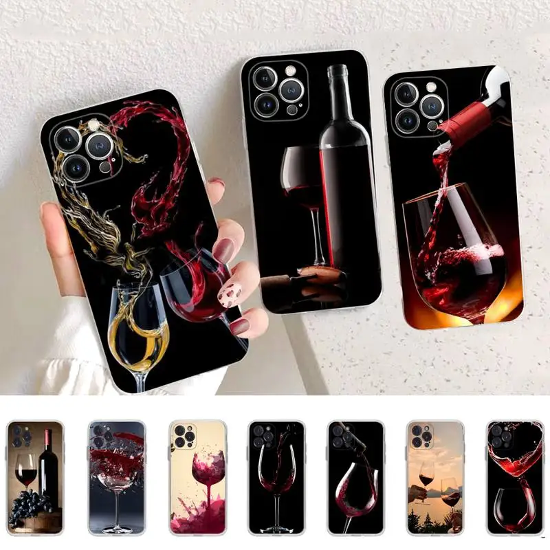 

Glass of wine Red Wine Phone Case Silicone Soft for iphone 14 13 12 11 Pro Mini XS MAX 8 7 6 Plus X XS XR Cover