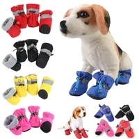 2022new 4pcsset waterproof winter pet dog shoes anti slip rain snow boots footwear thick warm for small cats puppy dogs socks b