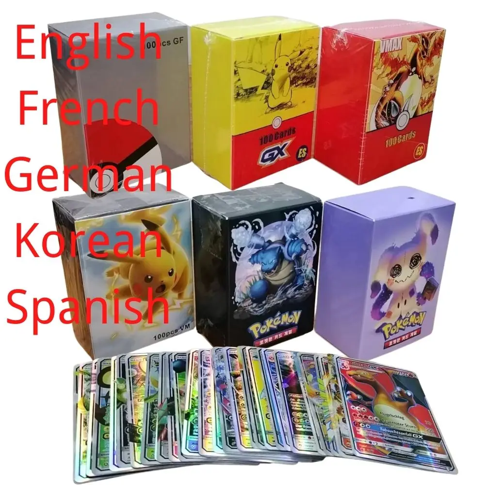

Pokemon card English French German Korean Spanish version, children's combat game, Tag Team Shining Vmax Tommy, 60-100 piece set