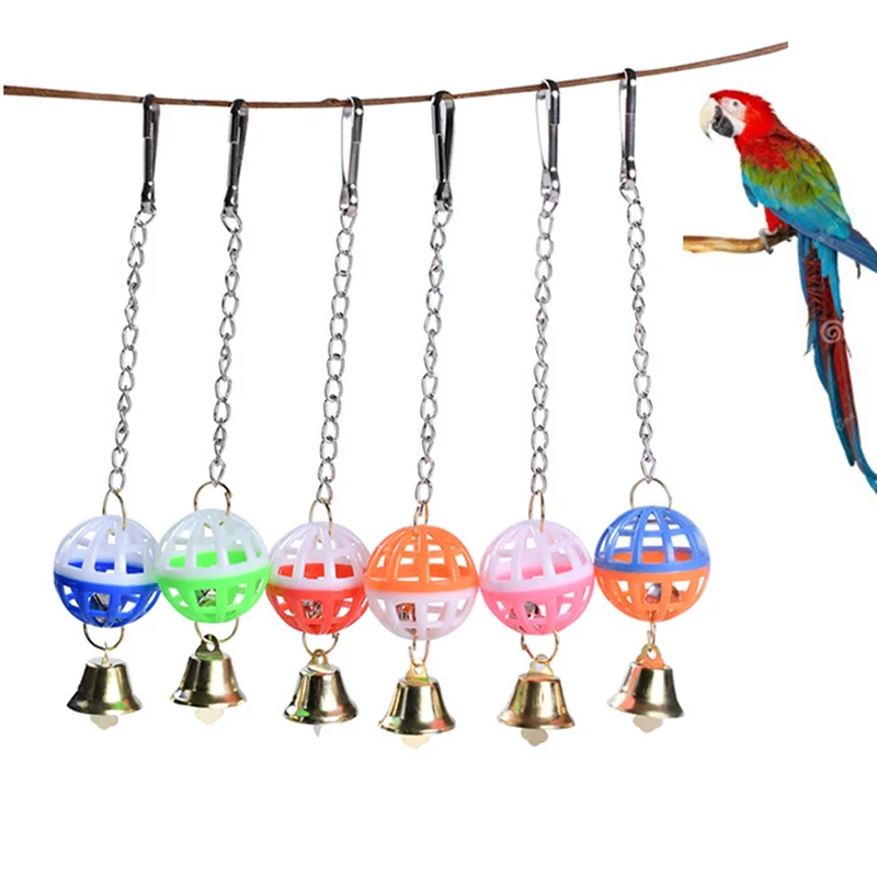 

Pet Parrot Bird Cockatiel Bell Swing Ball Hanging Cage Toy Pet Supplies It Is In Line With The Habit Of Bird Climbing And Biting