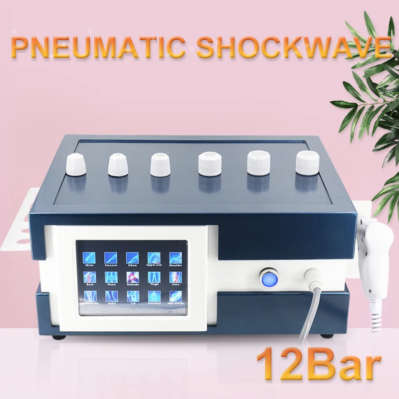 

2023 New Pneumatic Shockwave Therapy Machine For ED Treatment Pain Relief 12Bar Professional Shock Wave Massage Clinic Use