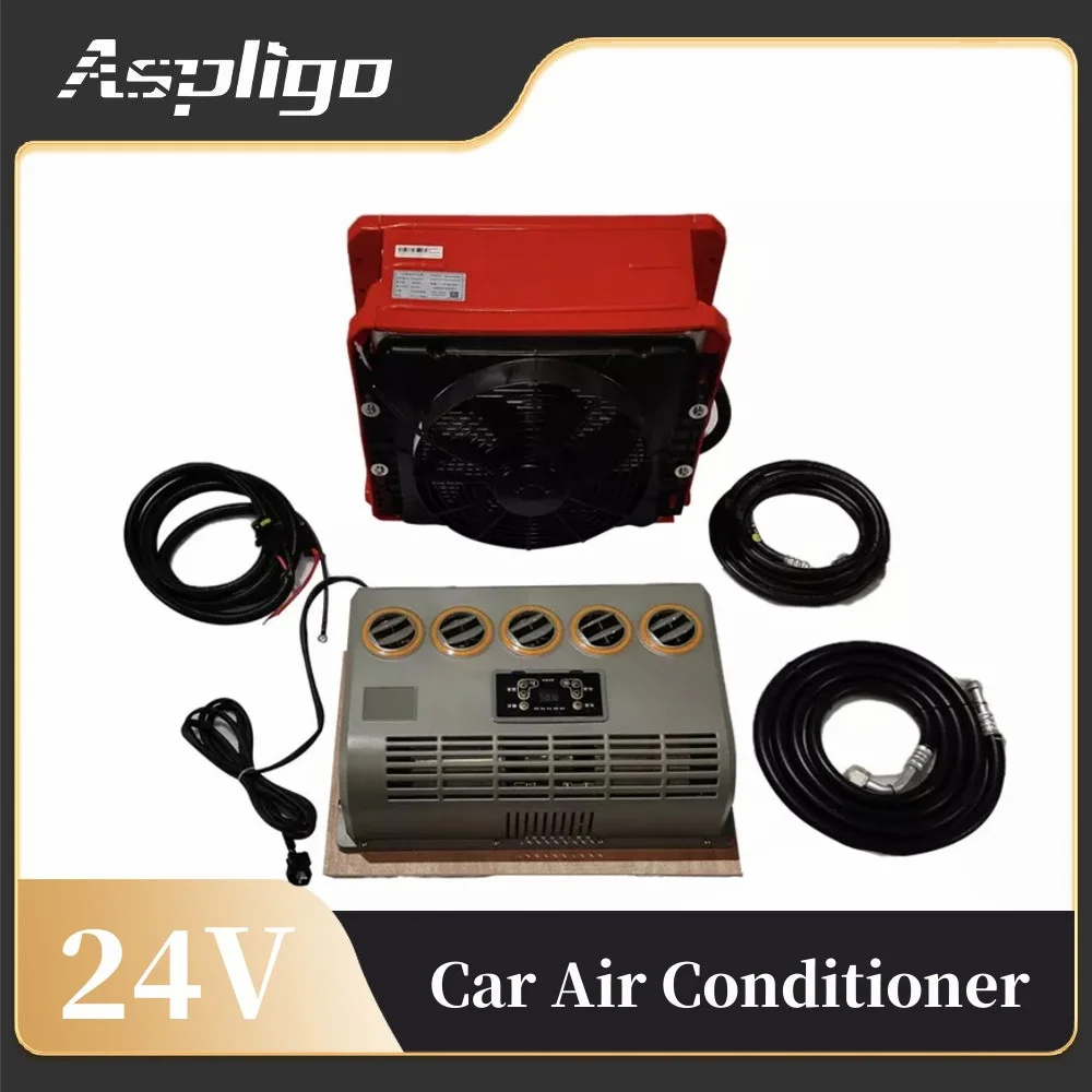 

Aspligo 24V Electric Air Conditioner Cool Split Air Conditioning for Car Automobile Excavator Tractor Trailer Truck universal