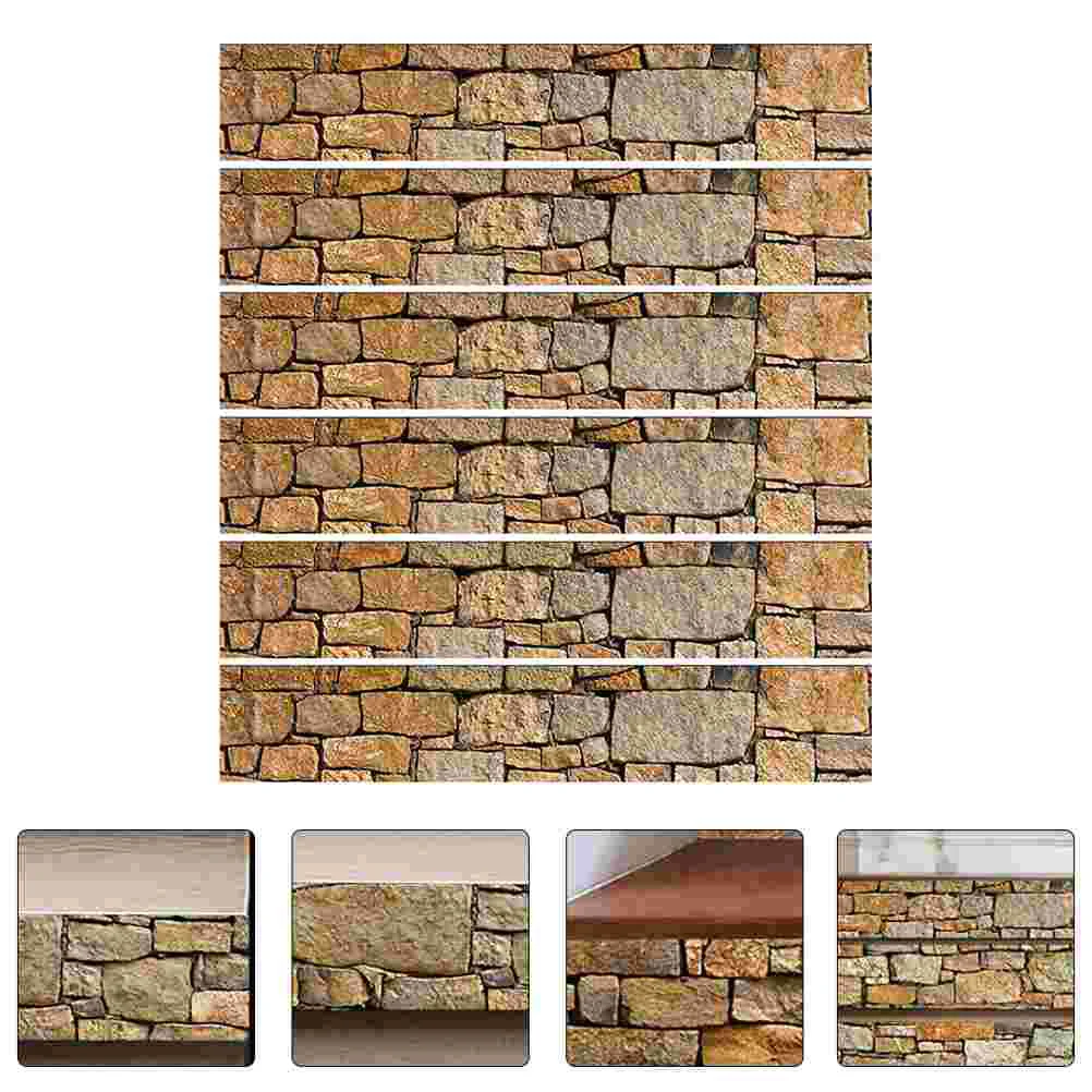 

6pcs Creative Stone Stairs Pasters DIY Wall Stickers Staircase Wallpaper