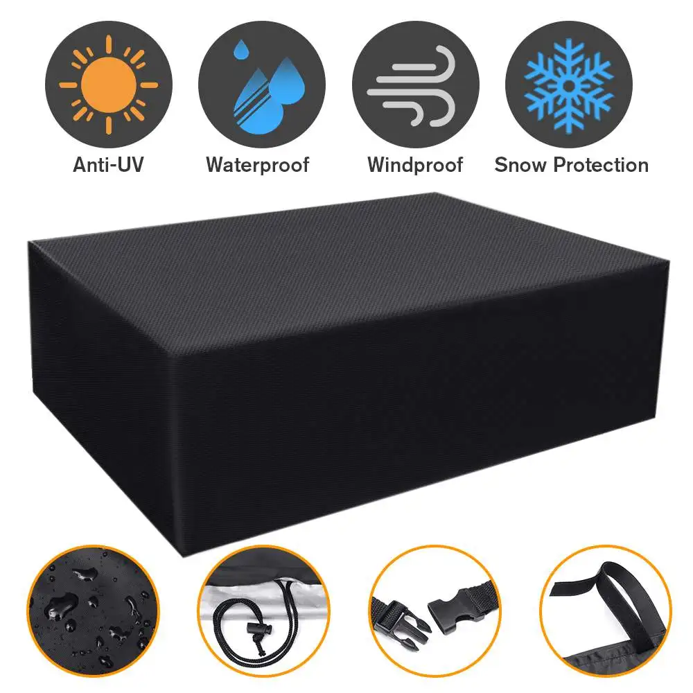 

Waterproof Outdoor Patio Garden Black Furniture Covers Rain Snow Chair Cover for Sofa Table Chair Dust Proof Cover 242x162x100cm