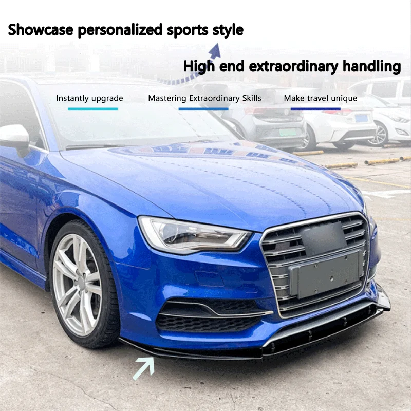Фото Подходит для Audi A3 S3 8V 2013-2016, передний бампер, передняя лопата, передняя губа, угол, объемная наклейка автомобиля, модификация, детали №2